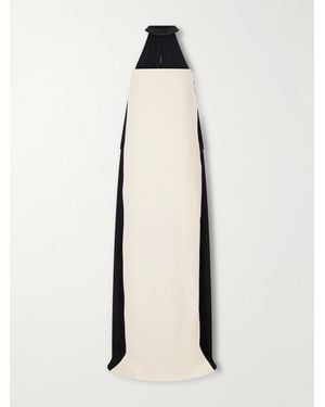 Valentino Garavani Strapless Scarf-Detailed Silk-Cady Gown - Natural