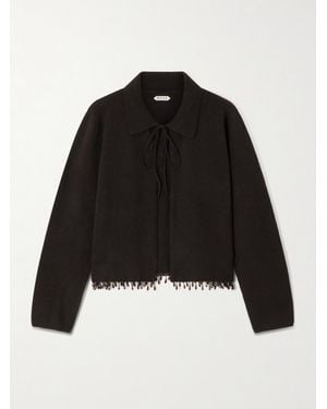Bode Embellished Wool And Cashmere-Blend Cardigan - Schwarz