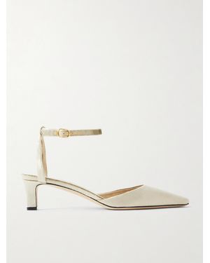 The Row Carla Velvet Pumps - Natural