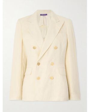 Ralph Lauren Camden Double-Breasted Linen Blazer - Natural