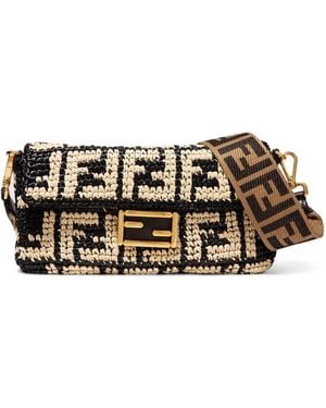 Fendi Baguette Raffia Shoulder Bag - Multicolour