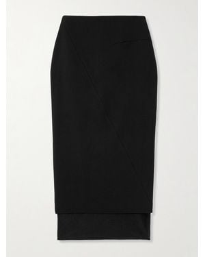 GAUGE81 Sabie Mesh-Trimmed Grain De Poudre Midi Skirt - Black