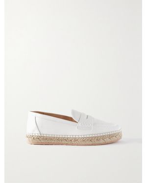Gianvito Rossi Lido Leather Espadrille Loafers - Natural