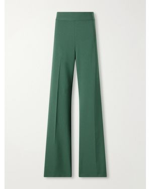 Carolina Herrera Diane Pleated Wool-Blend Straight-Leg Trousers - Green