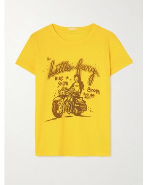 Mother The Boxy Goodie Goodie Printed Cotton-Jersey T-Shirt - Yellow