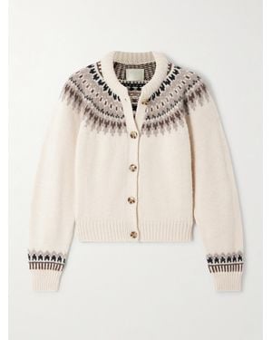 Doen Cardigan En Laine Mélangée Jacquard Clarke - Neutre