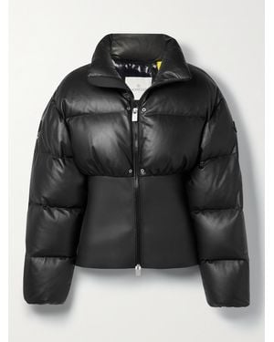 Moncler Genius Yongal Quilted Leather And Neoprene Down Jacket - Black