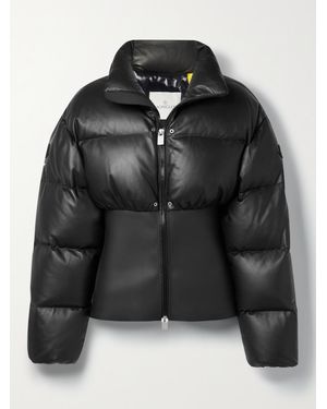 Moncler Genius Yongal Quilted Leather And Neoprene Down Jacket - Black