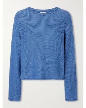 Leset Ben Open-Knit Cotton Sweater - Blue