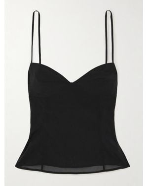 St. Agni Stretch-Silk Voile Camisole - Black
