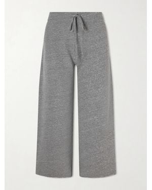 Nili Lotan Kiki Cropped Jersey Track Pants - Gray
