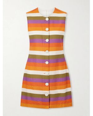 D'Estree Camille Striped Mini Dress - Gray