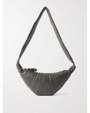 Lemaire Croissant Small Paneled Textured-Leather Shoulder Bag - White