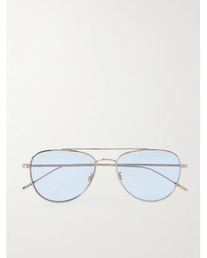 Oliver Peoples Goldfarbene Pilotensonnenbrille - Blau