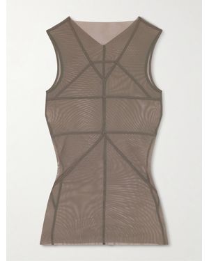 Rick Owens Stretch-Mesh Top - Brown