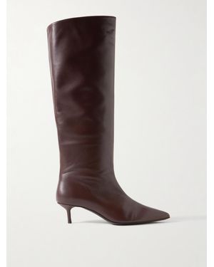 STAUD Sebastian Leather Knee Boots - Brown