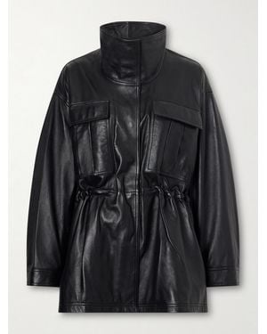 Rohe Sculptural Gathered Leather Jacket - Black