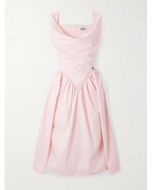 Vivienne Westwood Sunday Gathered Cotton-Poplin Midi Dress - Pink