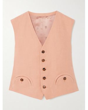 Blazé Milano Gilet En Soie Et Lin Mélangés Flica Feral - Rose