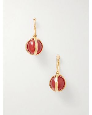 Jil Sander Beaded-Tone Agate Earrings - White