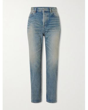Saint Laurent Hoch Sitzende Jeans Mit Schmalem Bein - Blau