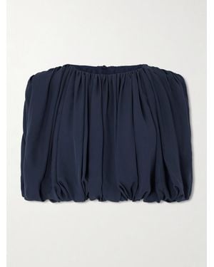 Heirlome Penelope Pleated Silk-Crepe Top - Blue
