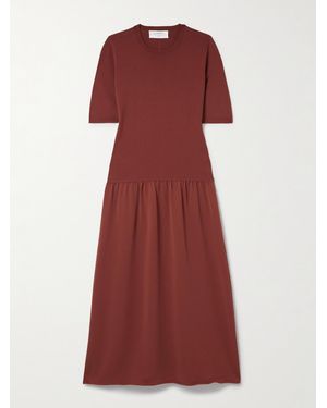 La Ligne Robe Midi En Mailles Stretch Sloane - Rouge