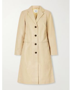 STAUD Wyatt Leather Coat - Natural