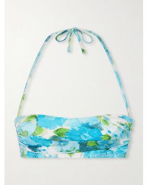 Chloé Floral-Print Bandeau Bikini Top - Blau