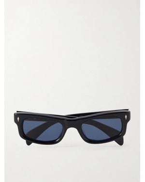 Jacques Marie Mage Initials Rectangular-Frame Acetate Sunglasses - Blue