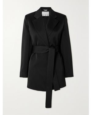 Sa Su Phi Net Sustain Benni Belted Silk And Wool-Blend Blazer - Black