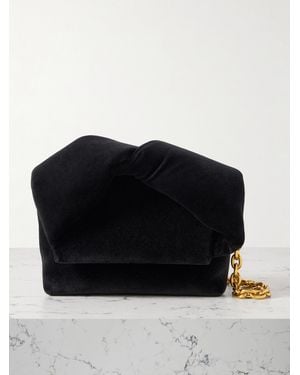 JW Anderson Twister Small Velvet Tote - Black