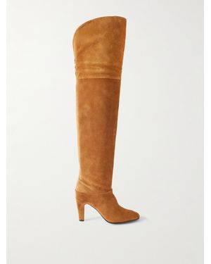 Chloé Eve Overknees Aus Veloursleder - Weiß