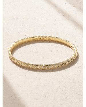 David Yurman Sculpted Cable 18-Karat Diamond Bangle - Natural