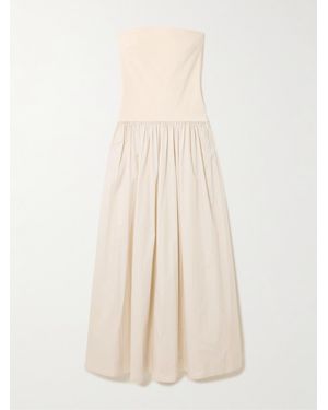 Esse Studios Robe Longue Bustier En Mailles Stretch Et En Popeline De Coton Biologique - Neutre