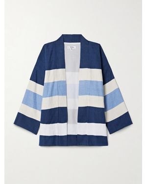 lemlem Terara Striped Cotton Jacket - Blue