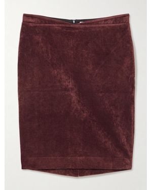 ShuShu/Tong Crushed-Velvet Mini Skirt - Purple