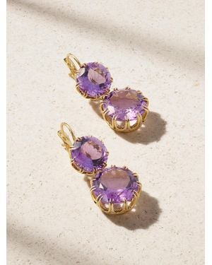 Ileana Makri Double Crown Ohrringe Aus 18 Karat Mit Amethysten - Pink
