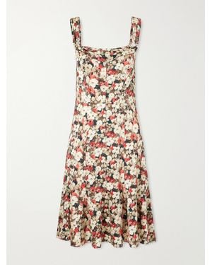 Doen Donielle Floral-Print Silk Mini Dress - White