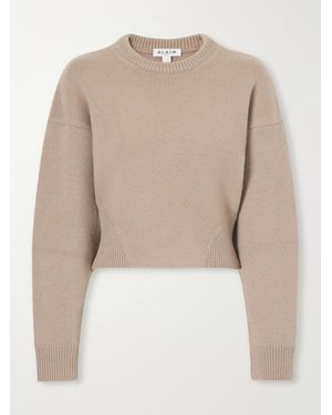 Alaïa Cashmere-Blend Sweater - Natural
