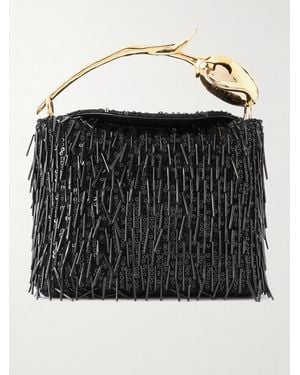 Erdem Bloom Mini Clutch Aus Mesh Mit Verzierungen - Schwarz