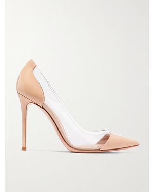 Gianvito Rossi Plexi 105 Patent-Leather And Pvc Court Shoes - Pink
