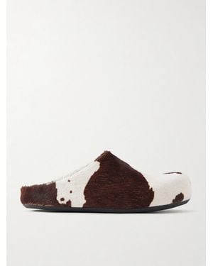 Marni Fussbett Calf Hair Clogs - Brown