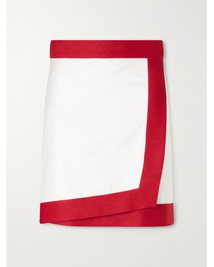 LIBEROWE Woven Mini Wrap Skirt - Red