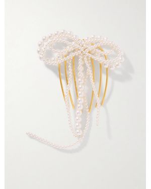 Completedworks Plated Faux Pearl Hair Comb - White
