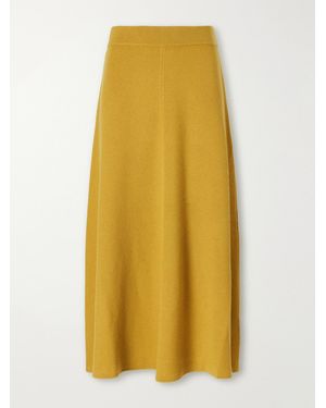 Emilia Wickstead Dorian Ribbed Wool Midi Skirt - Yellow