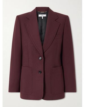 Chloé Wool-Gabardine Blazer - Purple