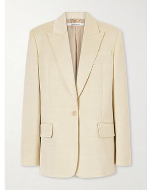 Another Tomorrow Oversized Twill Blazer - Natural