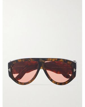 Tom Ford Bronson Aviator-Style Tortoiseshell Acetate Sunglasses - Brown