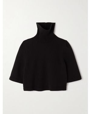Alaïa Verkürzter Rollkragenpullover Aus Einer Kaschmirmischung - Schwarz